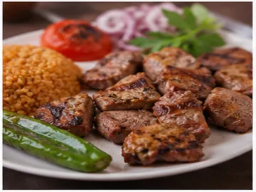 Porsiyon ızgara et tabağı